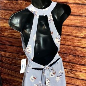 Cute summer sage, One-Piece back out short dress